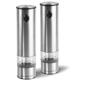 Cole & Mason 8" Stainless Steel Electronic Grinder Salt & Pepper Mill Set
